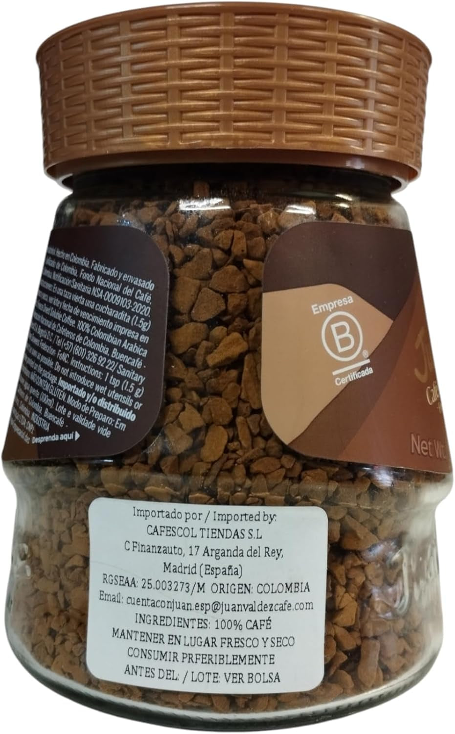 CAFE JUAN VALDEZ - CAFE SOLUBLE LIOFILIZADO - CLASICO - 95 G