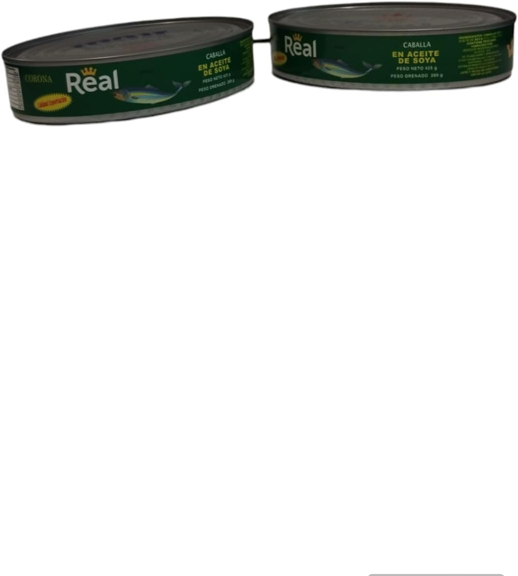 CABALLA EN ACEITE DE SOJA - CORONA REAL - SARDINAS EN ACEITE DE SOYA - PACK DE 2-425 G