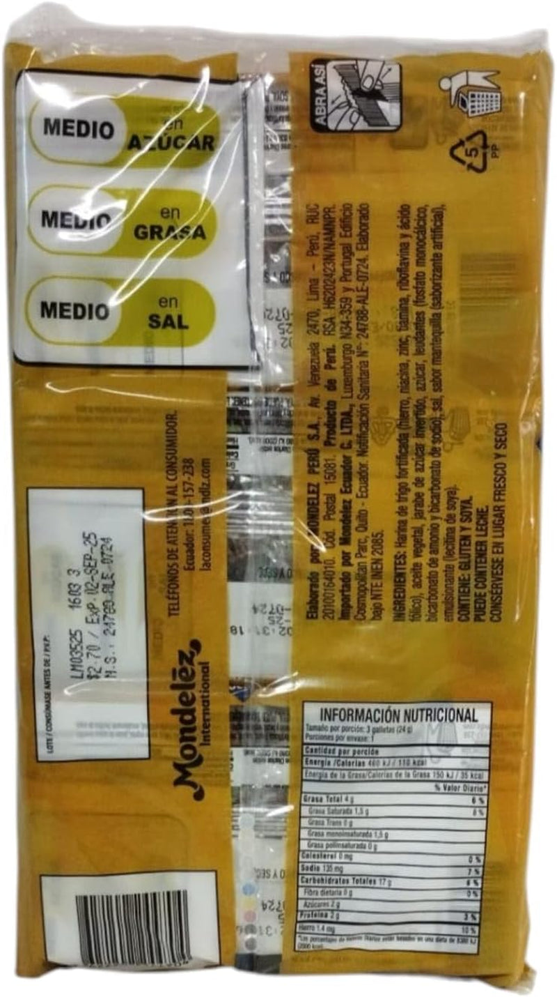 CLUB SOCIAL SABORES - GALLETA CLUB SOCIAL - GALLETA SALADAS CON SABOR ARTIFICIAL a MANTEQUILLA - PAQUETES DE 9 UNIDADES - 216 GRAMOS