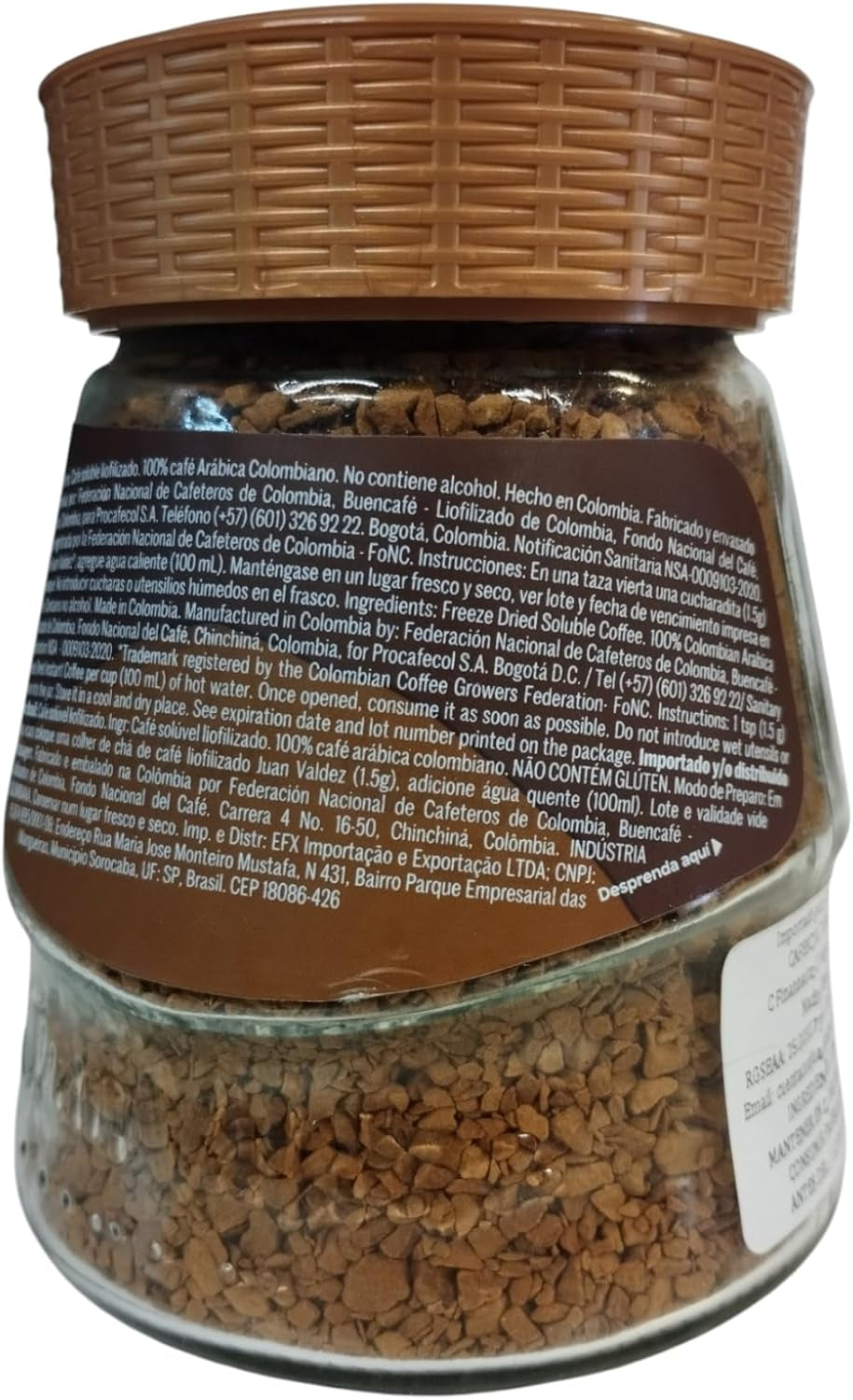 CAFE JUAN VALDEZ - CAFE SOLUBLE LIOFILIZADO - CLASICO - 95 G